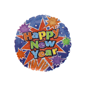 Bright Happy New Year Balloon in a Box