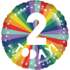 2nd  Birthday Bright Rainbow Balloon in a Box Small Image