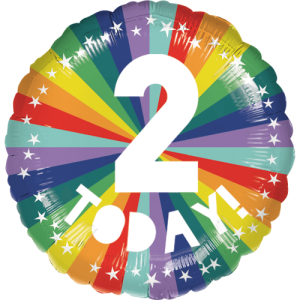 2nd  Birthday Bright Rainbow Balloon in a Box