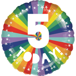 5th Birthday Rainbow Balloon in a Box