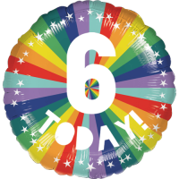 6th Birthday Rainbow balloon