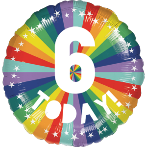 6th Birthday Rainbow Balloon in a Box