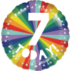 7th Birthday Bright Rainbow  Balloon in a Box Small Image