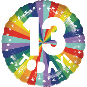 13th Birthday Rainbow  Balloon in a Box