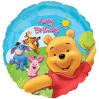Colourful Winnie the Pooh and Friends Birthda balloon
