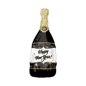 Happy New Year Champagne Bottle Balloon in a Box