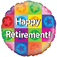 Happy Retirement Squares and Stars balloon
