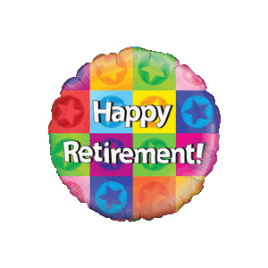 Happy Retirement Squares and Stars Balloon in a Box