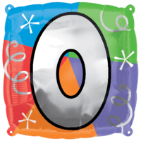 Number 0 Colourful Shapes balloon