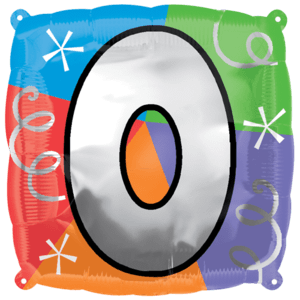Number 0 Colourful Shapes Balloon in a Box