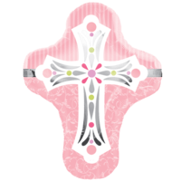 28" Embellished Pink Cross Supershape balloon