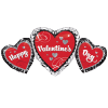 Happy Valentine's Day SuperShape Hearts Balloon in a Box Small Image