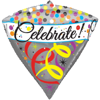 Celebrate Colourful Spots and Streamers balloon