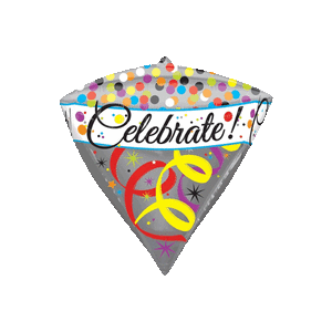 Celebrate Colourful Spots and Streamers Balloon in a Box