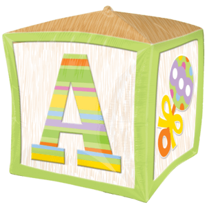 Green Cubez Baby Block Balloon in a Box