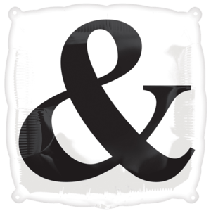 "&" Black Colour Print Balloon in a Box