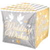 Wedding Wishes Shimmering Cube Balloon in a Box Small Image
