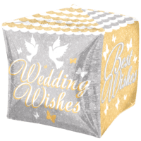 Wedding Wishes Shimmering Cube balloon