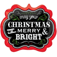 Chalkboard Merry and Bright Christmas balloon