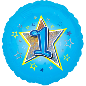 1 Blue Stars Balloon in a Box