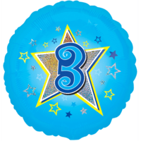 3 Blue Stars balloon