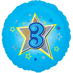3 Blue Stars Balloon in a Box