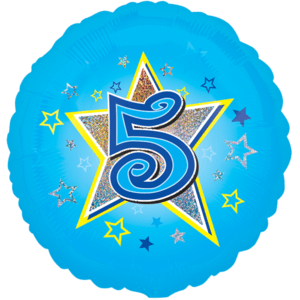 5 Blue Stars Balloon in a Box