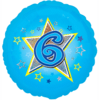 6 Blue Stars Balloon in a Box Small Image
