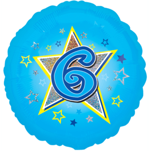 6 Blue Stars Balloon in a Box
