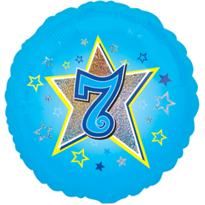 7 Blue Stars Balloon in a Box