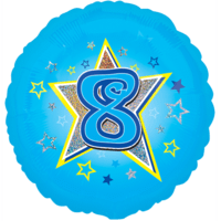8 Blue Stars balloon