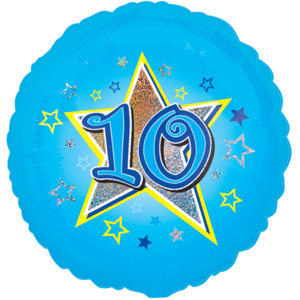 Blue Stars 10th Birthday Balloon in a Box