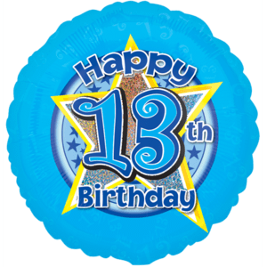 Blue Stars 13 Holographic Balloon in a Box