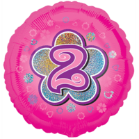 2 Pink Flowers balloon