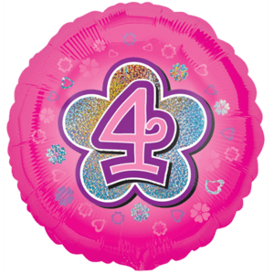 4 Pink Flowers Balloon in a Box
