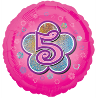 5 Pink Flowers balloon