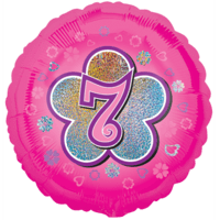7 Pink Flowers balloon