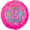 8 Pink Flowers Balloon in a Box Small Image