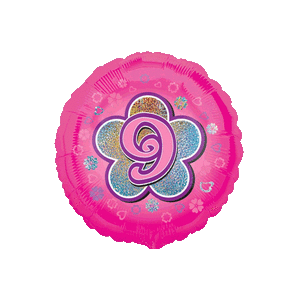 9 Pink Flowers Balloon in a Box