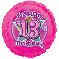 Pink Stars 13 Birthday balloon