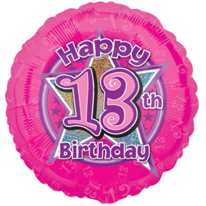 Pink Stars 13 Birthday Balloon in a Box