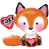 Foxy Valentine Cute Balloon in a Box Small Image
