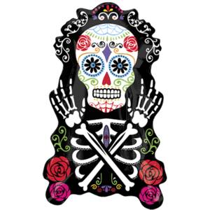Day Of The Dead Patterned Balloon in a Box