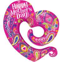 Swirly Mothers Day Heart SuperShape balloon