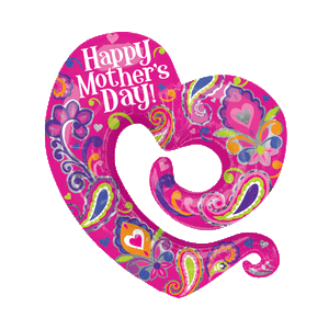 Swirly Mothers Day Heart SuperShape Balloon in a Box