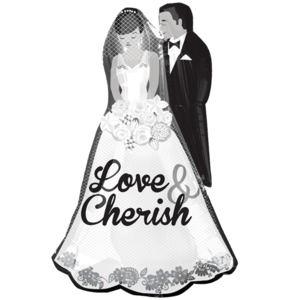 34" Love and Cherish Couple Balloon in a Box