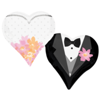30" Wedding Couple Hearts balloon