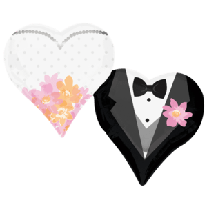 30" Wedding Couple Hearts Balloon in a Box