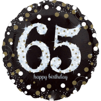 Black & Gold 65th Birthday balloon