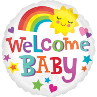 Welcome Baby Rainbow balloon